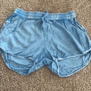 denim colored shorts